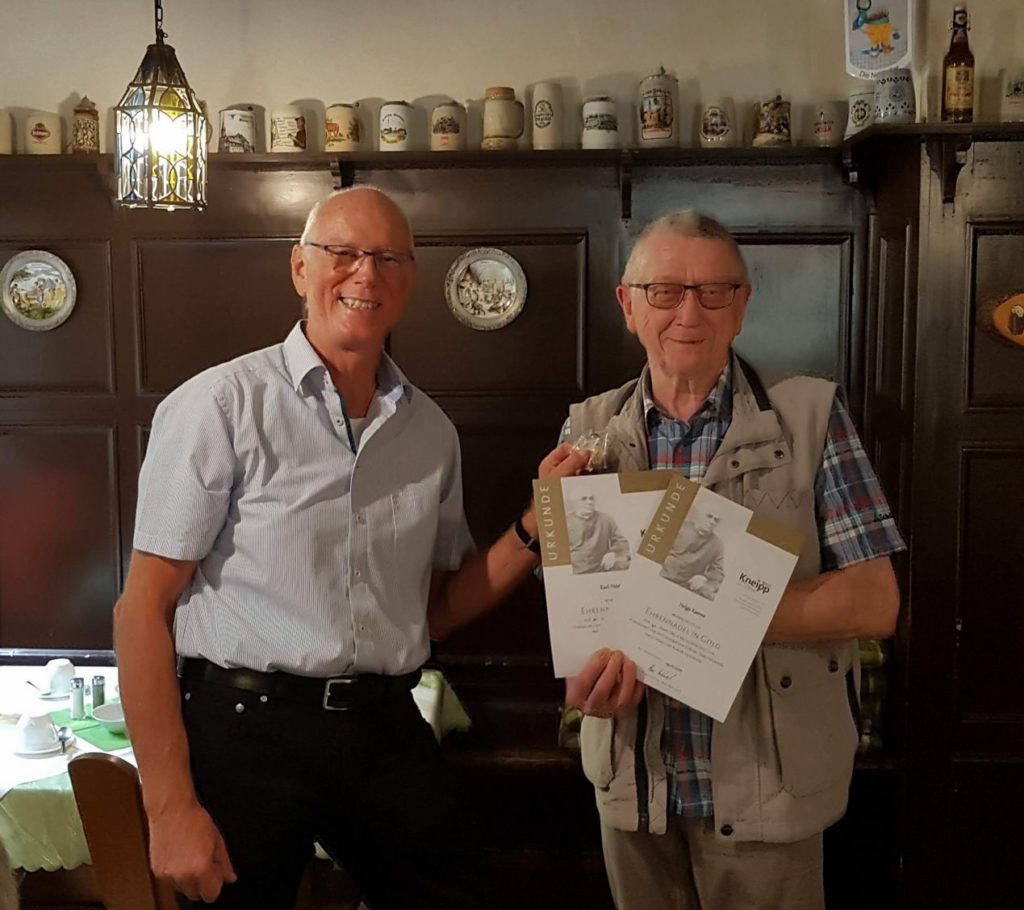 Ehrung für 40 Jahre Kneipp-Verein Fürth: Ehepaar Helga und Karl-Heinz Kamm